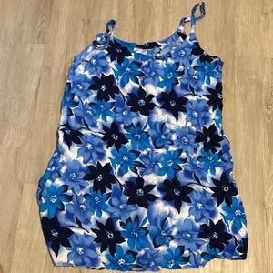 Floral Blue and White Dress